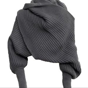Sweater Shawl Wrap with Sleeves